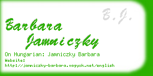 barbara jamniczky business card